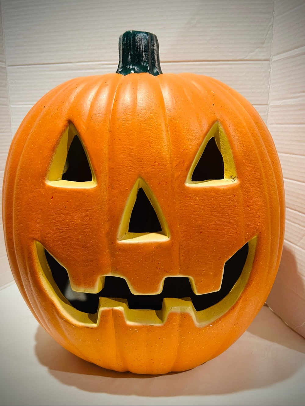 Halloween Jack-o’-lantern Pumpkin Foam Blow Mold Plug-In Decoration 10.5” tall